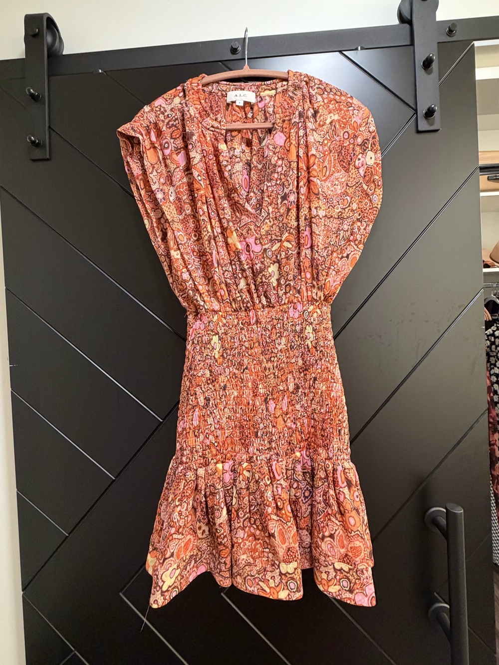 A.L.C. Floral Smocked Mini Dress - Picture 3 of 4